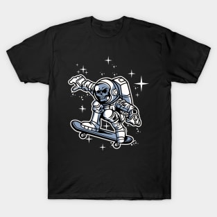 ASTRONAUT SKULL SKATEBOARD T-Shirt